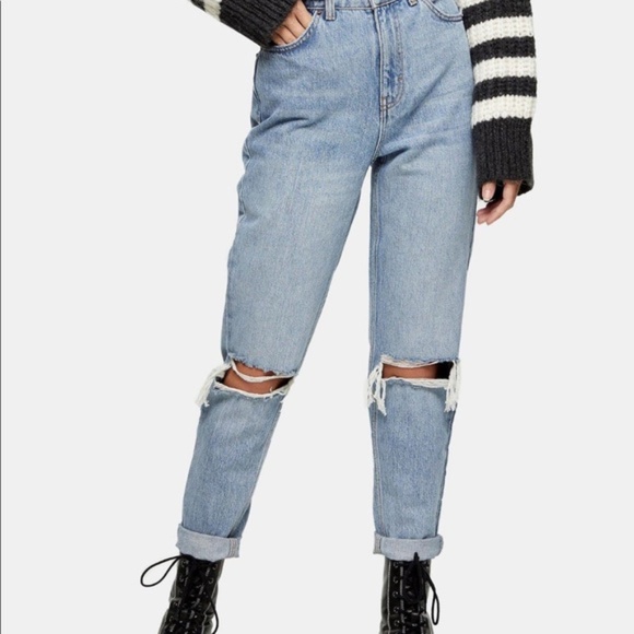 Topshop mom jeans with double rip W26 - Picture 9 of 9